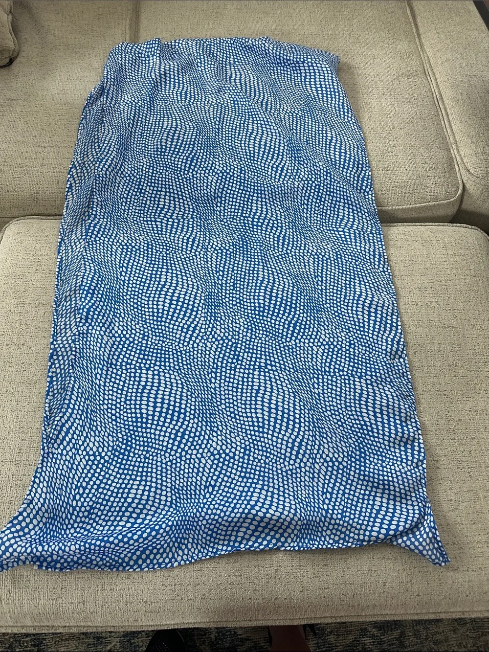 Coldwater Creek Blue and white polkadot scarf